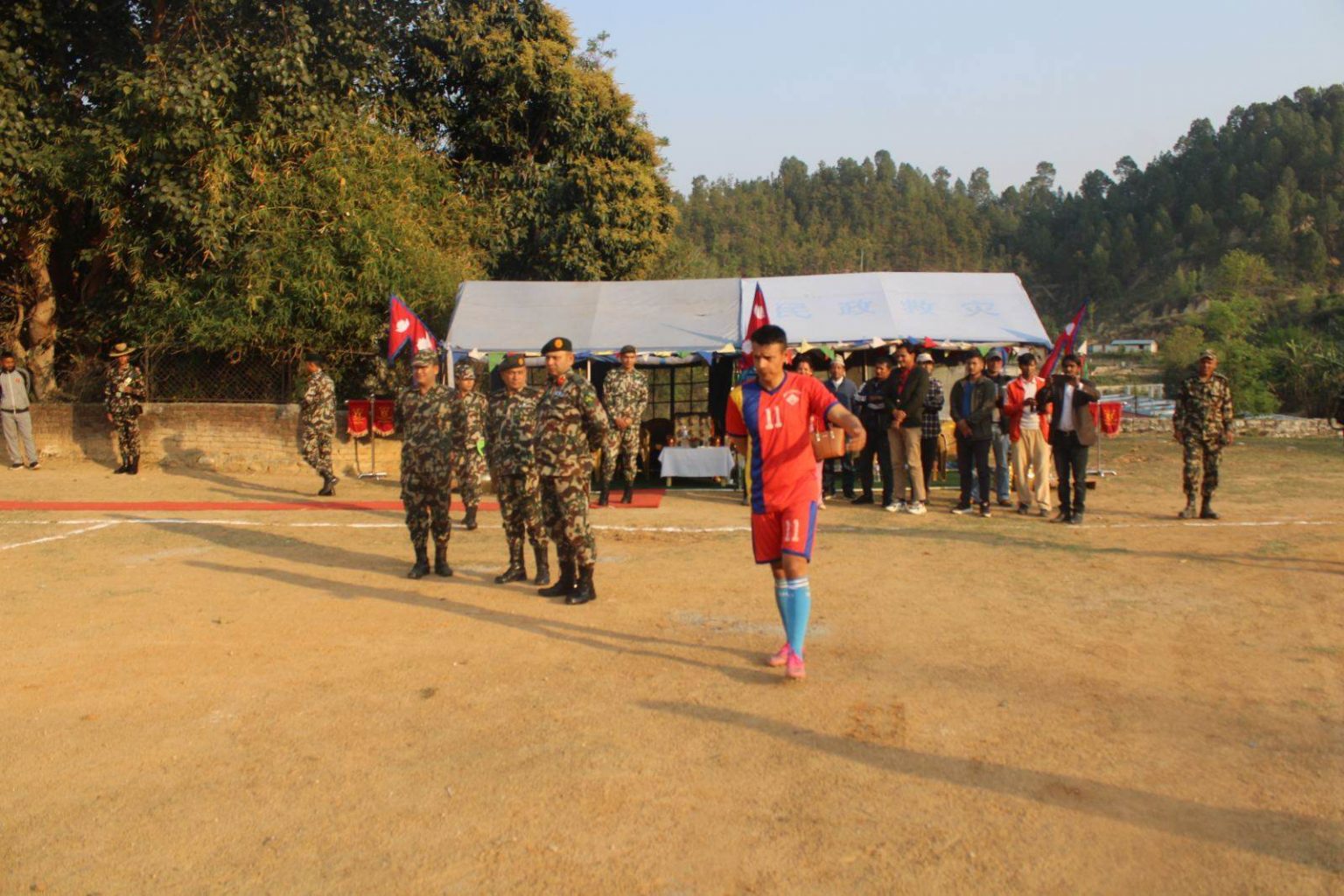 बाहिनीपति ट्रफि प्रतियोगिताको खेल मंगलबार दुई गण बिच बराबरीमा सकियो